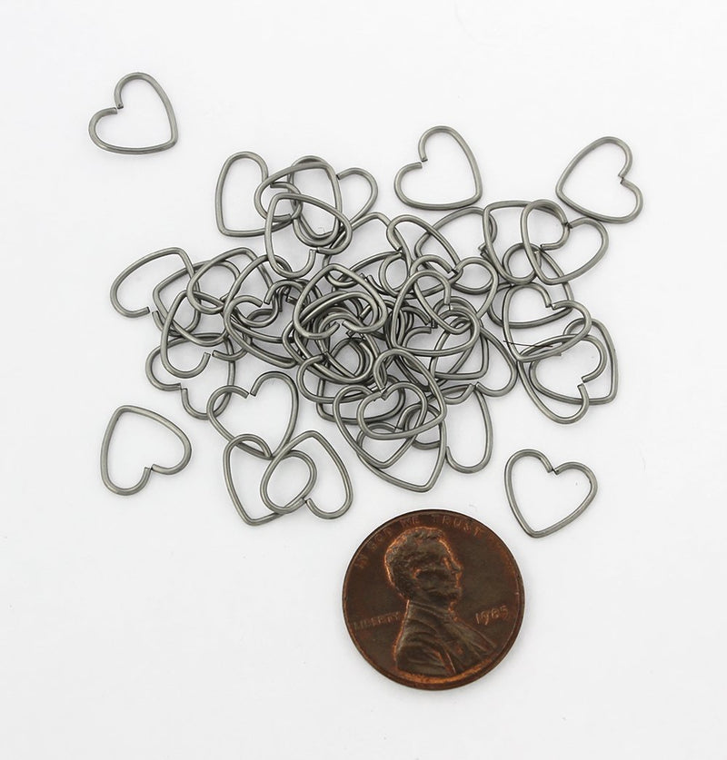 Stainless Steel Heart Hook Clasps - 10mm x 9mm - 25 Clasps - MT698