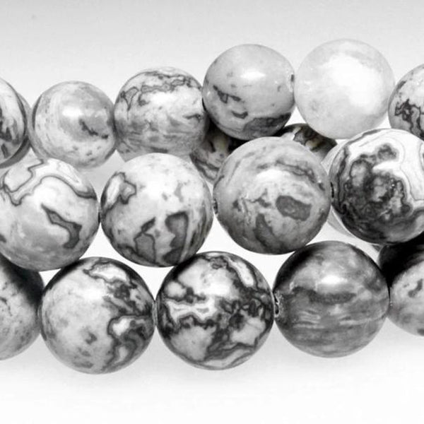 Perles de Jaspe Rondes 6mm - Stormy Night - 25 Perles - BD446