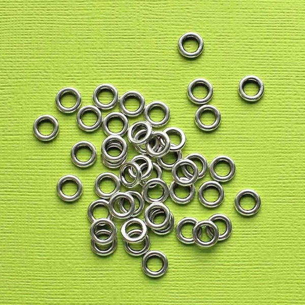 Silver Tone Jump Rings 6mm x 2mm - Closed 12 Gauge - 25 Rings - FD337