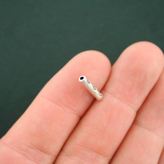 Tube Spacer Beads 14mm x 3mm - Silver Tone - 25 Beads - SC5822