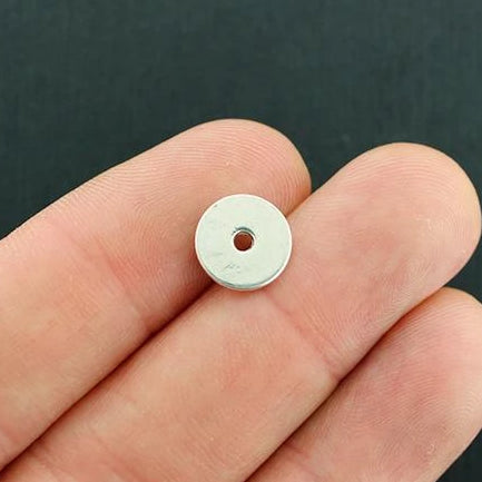 Rondelle Perles Intercalaires 10mm - Ton Argent - 25 Perles - SC837