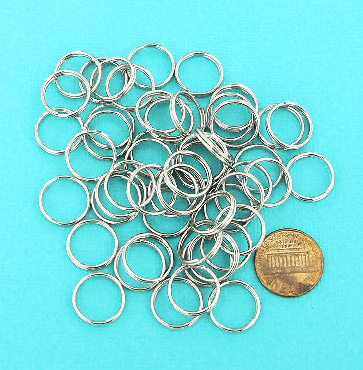 Stainless Steel Split Rings 14mm x 2mm - Open 18 Gauge - 25 Rings - J085
