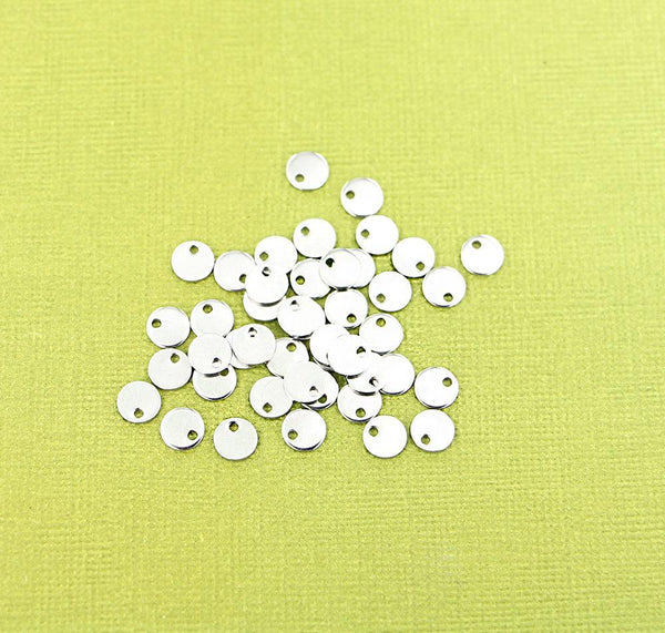 Circle Stamping Blanks - Stainless Steel - 6mm - 25 Tags - MT546