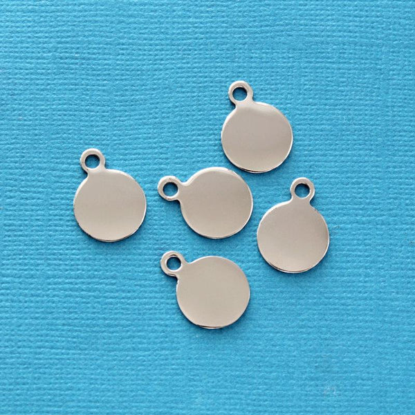 Circle Stamping Blanks - Stainless Steel - 13mm x 17.6mm - 25 Tags - MT245