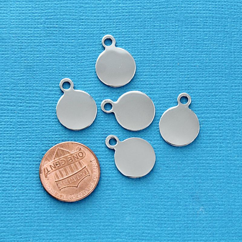 Circle Stamping Blanks - Stainless Steel - 13mm x 17.6mm - 25 Tags - MT245
