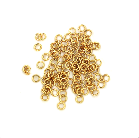 Gold Stainless Steel Jump Rings 5mm x 1mm - Open 18 Gauge - 25 Rings - J103