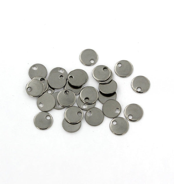 Circle Stamping Blanks - Stainless Steel - 7mm - 25 Tags - MT625