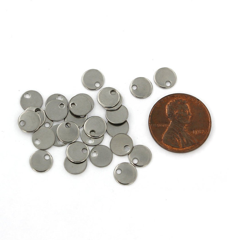 Circle Stamping Blanks - Stainless Steel - 7mm - 25 Tags - MT625