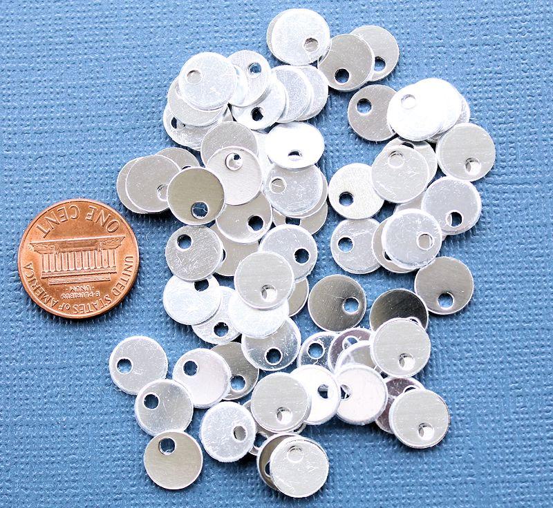Circle Stamping Blanks - Silver Aluminum - 8.9mm - 25 Tags - MT074