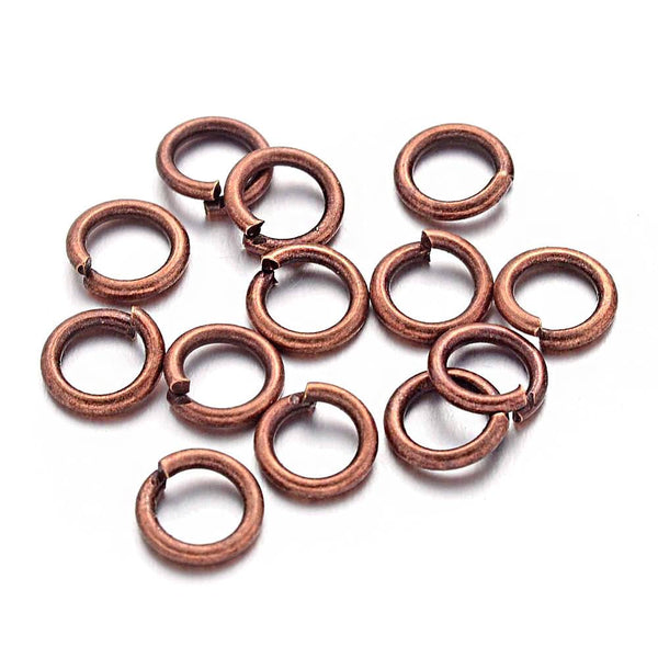 Antique Copper Tone Jump Rings 6mm x 1mm - Open 18 Gauge - 250 Rings - J068