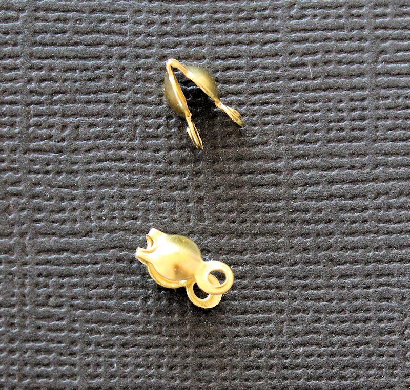 Pointes de perles dorées - 8 mm x 4 mm à clapet - 250 pièces - FD003
