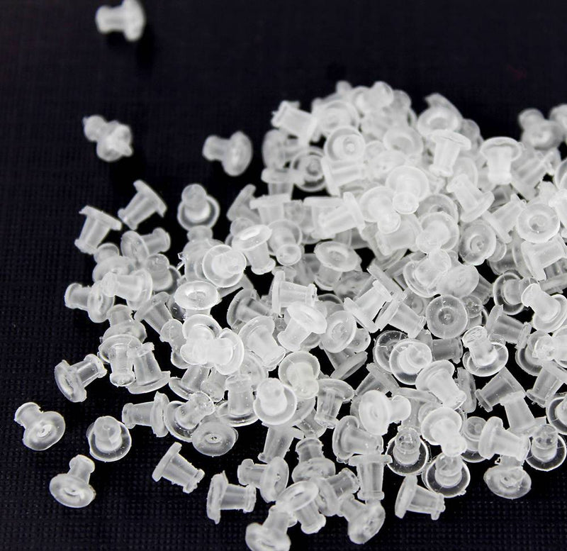 Clear Earring Backs - 4mm - 250 Pieces - Z000