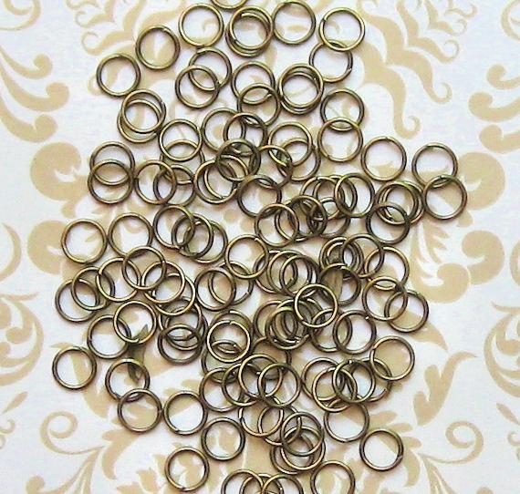 Antique Bronze Tone Jump Rings 6mm x 0.7mm - Open 21 Gauge - 250 Rings - J013