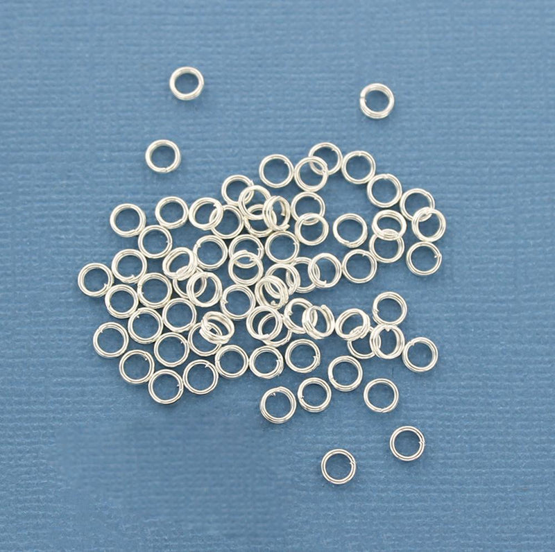 Anneaux fendus argentés 4 mm x 0,6 mm - Calibre 23 ouvert - 250 anneaux - J099
