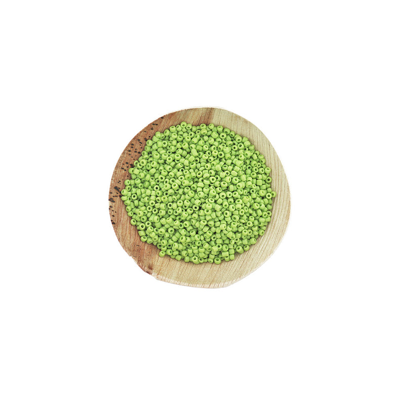 Seed Glass Beads 8/0 3mm - Lime Green - 50g 1000 Beads - BD2246