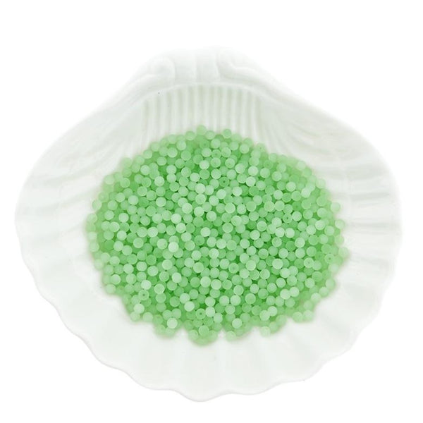 Perles de verre de mer rocaille 3mm - Vert givré - 50 perles - U099