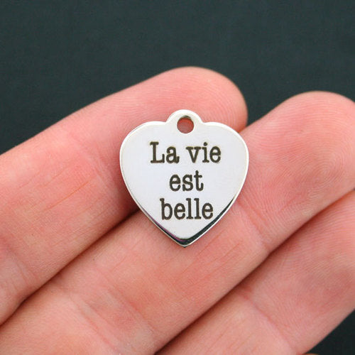 Life is Beautiful Stainless Steel Charms - La vie est belle - BFS011-0253