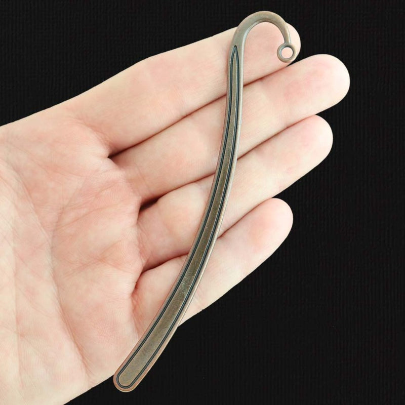 2 Bookmarks Antique Copper Tone Charms 2 Sided 125mm - BC118