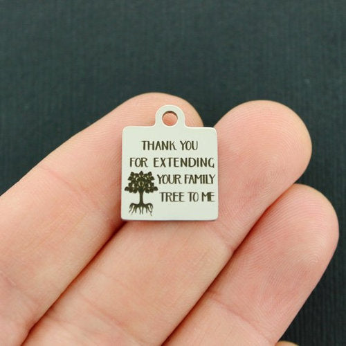 Merci Charms en acier inoxydable - pour m'avoir étendu votre arbre généalogique - BFS013-2546