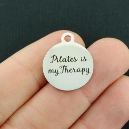 Pilates Stainless Steel Charms - Is my therapy - BFS001-2550