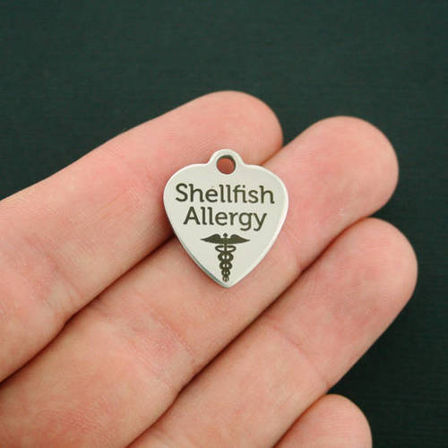 Shellfish Allergy Stainless Steel Charms - BFS011-2564