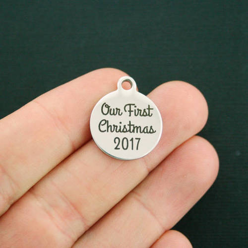 Out First Christmas 2017 Stainless Steel Charms - BFS001-2595