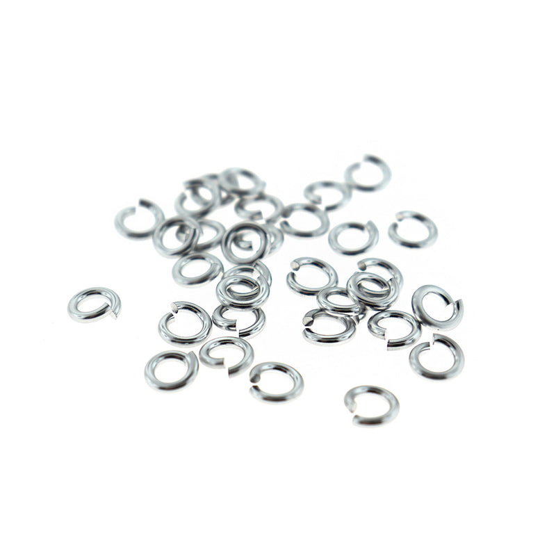 Anneaux en aluminium argenté 7,4 mm x 1,6 mm - Calibre 14 ouvert - 100 anneaux - MT026
