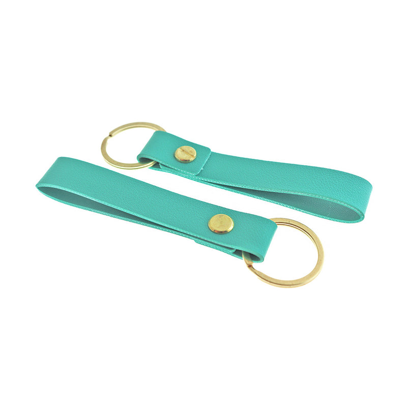 Porte-clés Lanyard Imitation Cuir Bleu - 30mm - 1 Pièce - FD479
