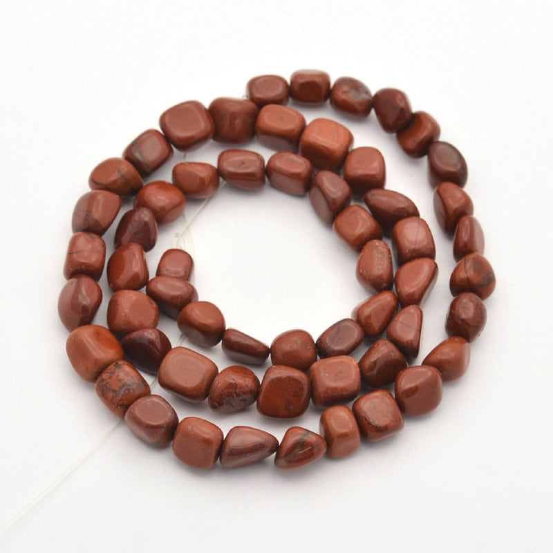 Nugget Natural Red Jasper Beads 6mm - Brick Red - 1 Strand 58 Beads - BD864