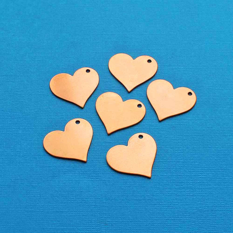 Heart Stamping Blanks - Copper - 27mm x 25mm - 10 Tags - MT373