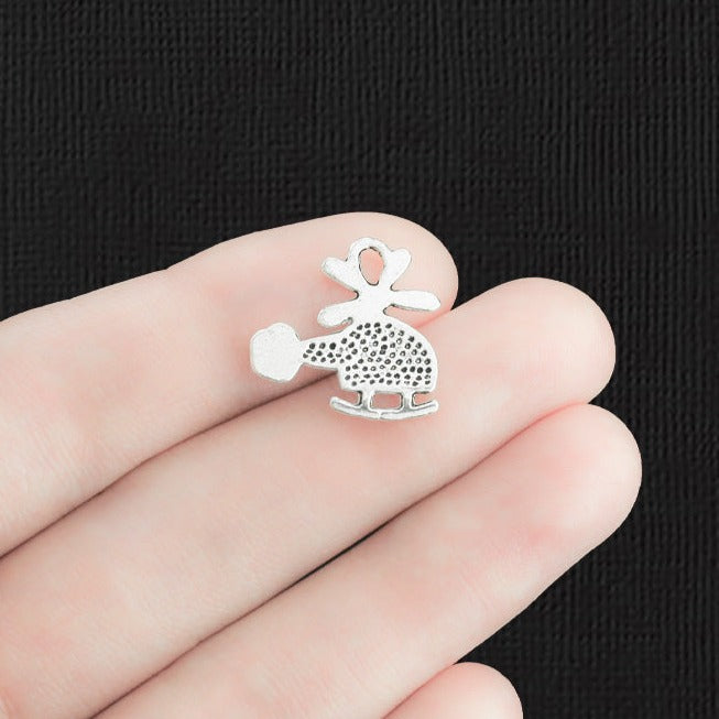 10 Helicopter Antique Silver Tone Charms - SC1359
