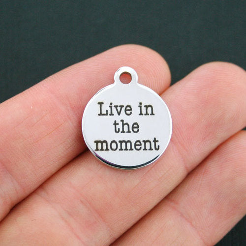 Live in the Moment Stainless Steel Charms - BFS001-0269