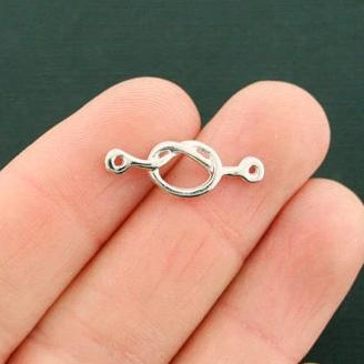 6 connecteurs Love Knot Silver Tone Charms 2 faces - SC6535