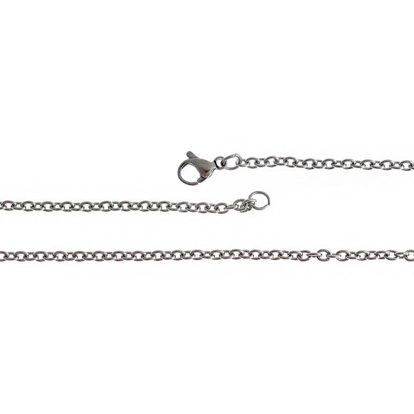 Stainless Steel Cable Chain Necklaces 19" - 2mm - 10 Necklaces - N149