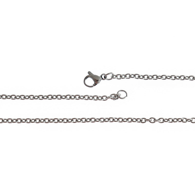 Stainless Steel Cable Chain Necklaces 19" - 2mm - 5 Necklaces - N149