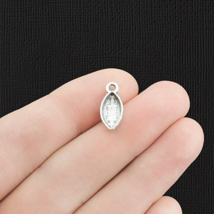 10 Football Antique Silver Tone Charms - SC191