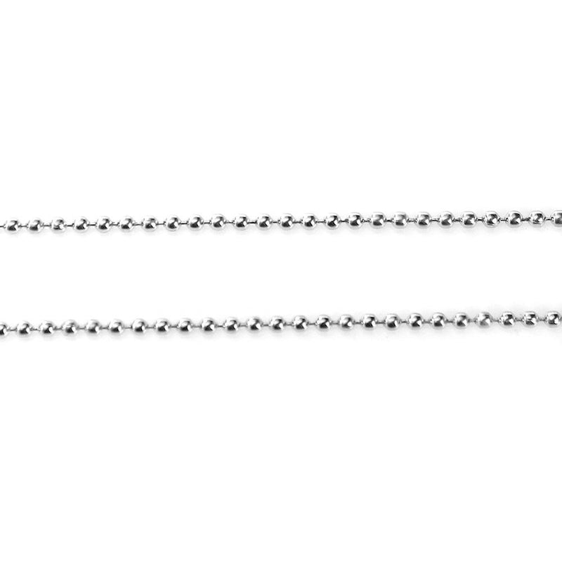 Collier chaîne boule ton argent 27" - 1,5 mm - 1 collier - N043