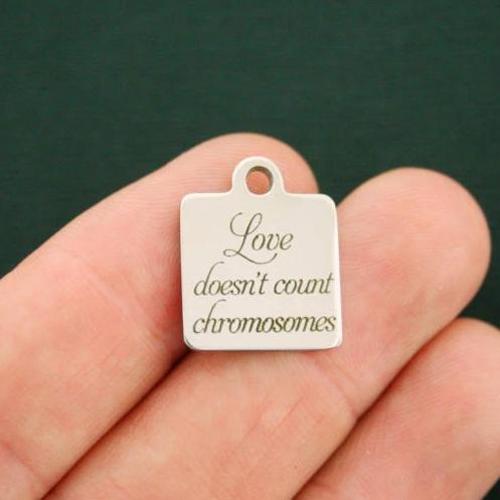 Chromosomes Stainless Steel Charms - Love doesn't count - BFS013-2740