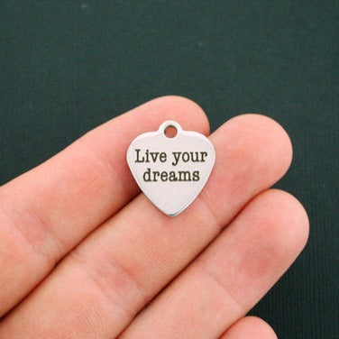 Live Your Dreams Stainless Steel Charms - BFS011-0274