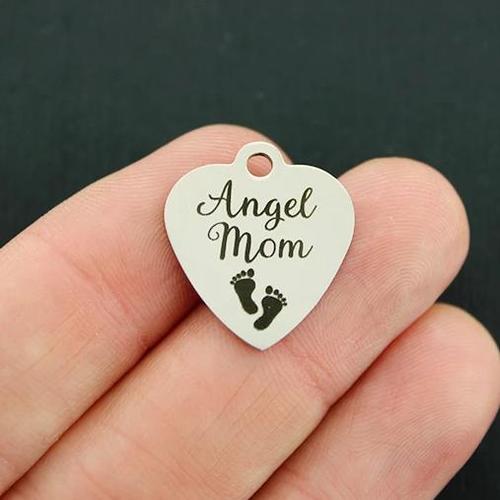 Angel Mom Stainless Steel Charms - BFS011-2754