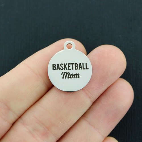 Basketball Mom Stainless Steel Charms - BFS001-2755
