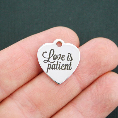 Love is Patient Stainless Steel Charms - BFS011-0277