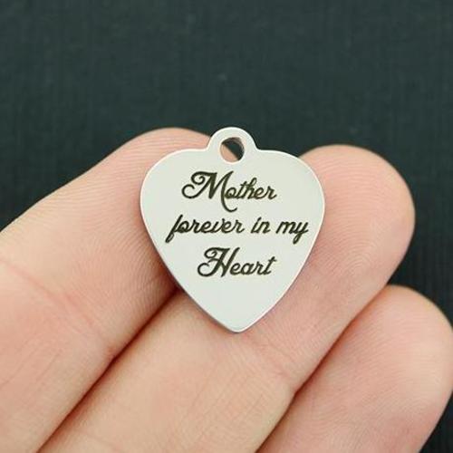 Mother Stainless Steel Charms - Forever in my Heart - BFS011-2787