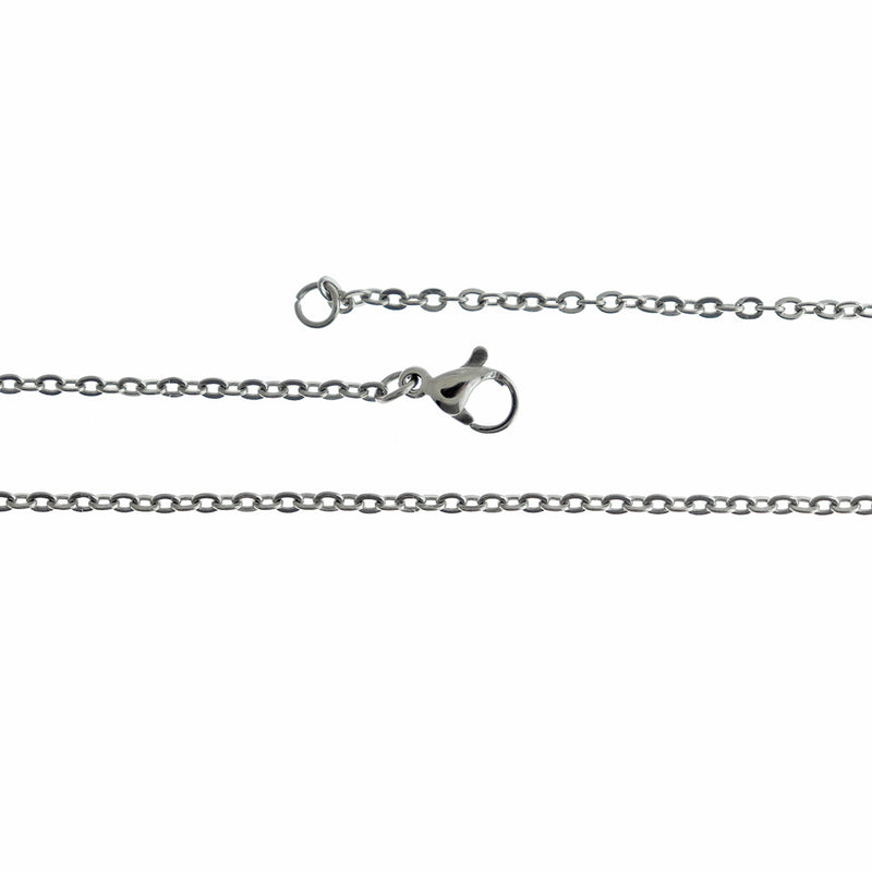 Stainless Steel Cable Chain Necklace 19.68" - 2mm - 1 Necklace - N059