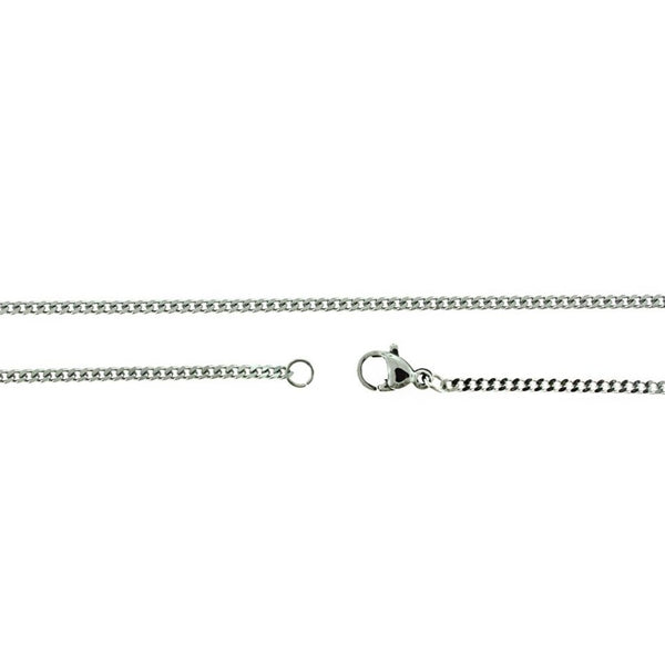 Collier Chaîne Gourmette Acier Inoxydable 21.5"- 1.5mm - 10 Colliers - N611