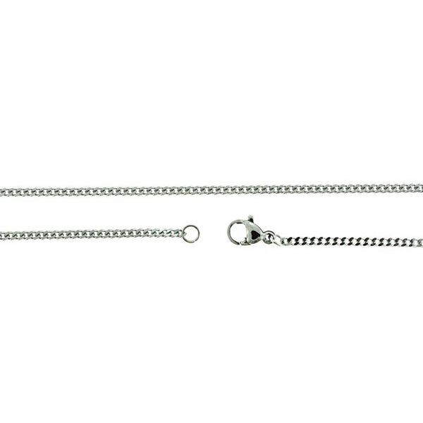 Stainless Steel Curb Chain Necklace 21.5"- 1.5mm - 1 Necklace - N611