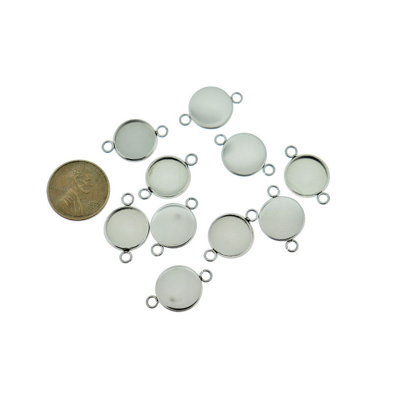 Stainless Steel Cabochon Settings - 12mm Tray - 6 Pieces - CBS010