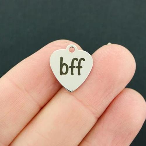 BFF Stainless Steel Small Heart Charms - BFS012-2814