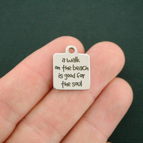 Beach Stainless Steel Charms - A walk on the beach is good for the soul - BFS013-2827
