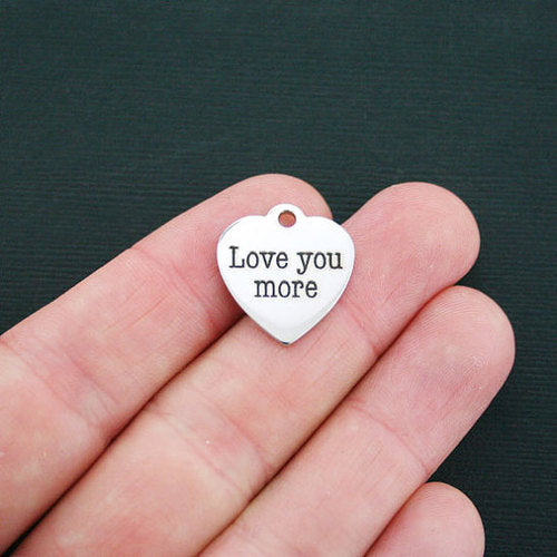 Love You More Charms en acier inoxydable - BFS011-0288